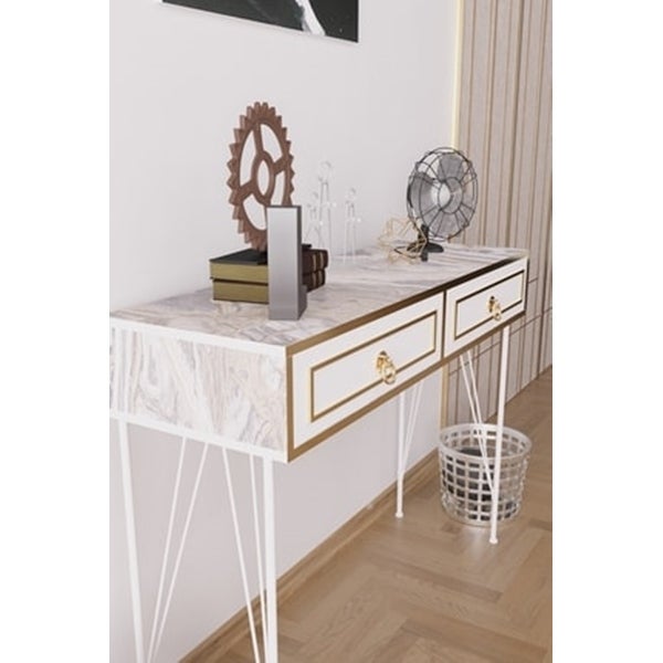 Modern 2-Drawers Sideboard Metal Legs Sideboard