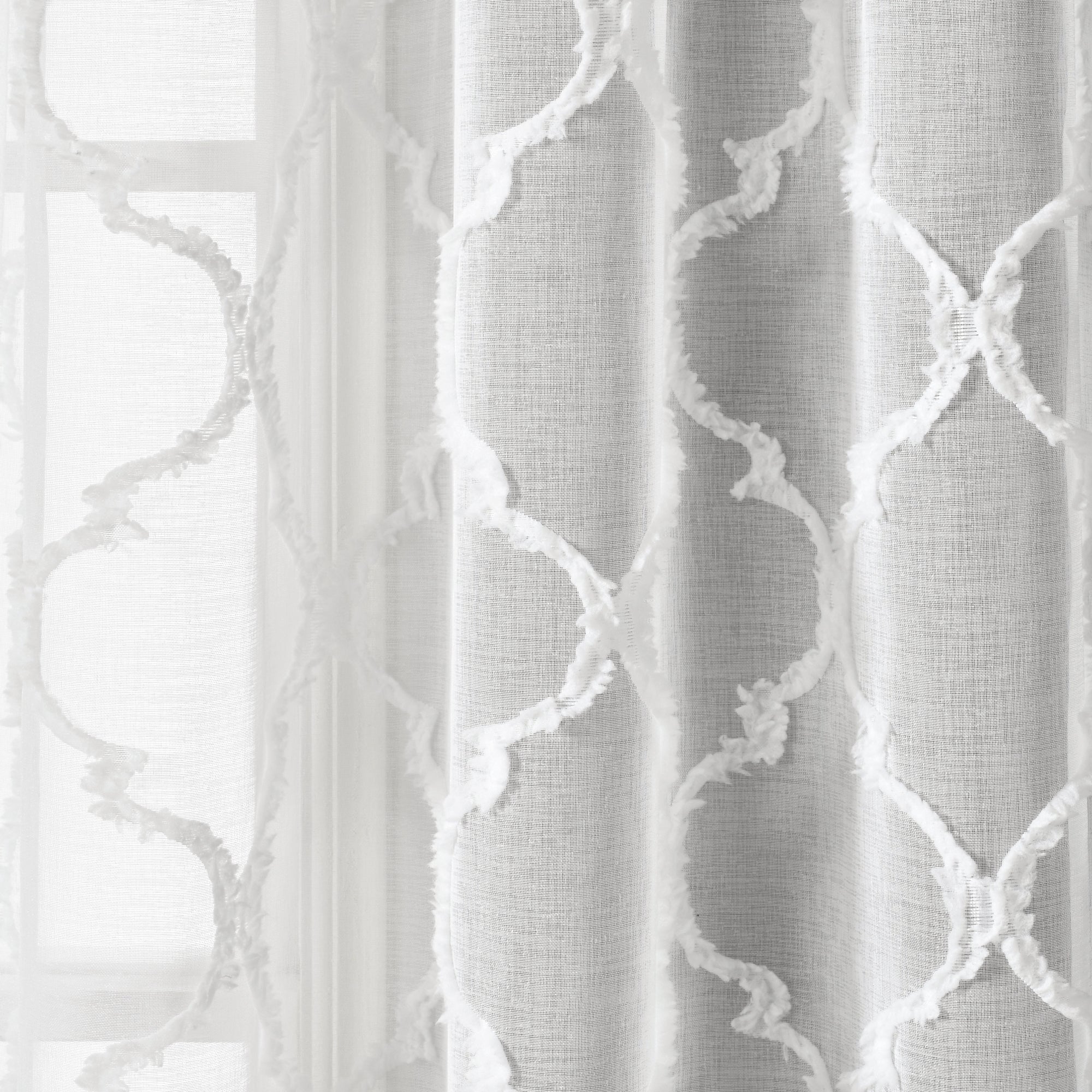 Avon Trellis Grommet Sheer Window Curtain Panel Set