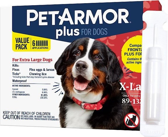 PetArmor Plus Flea and Tick Spot Treatment for Dogs， 89-132 lbs