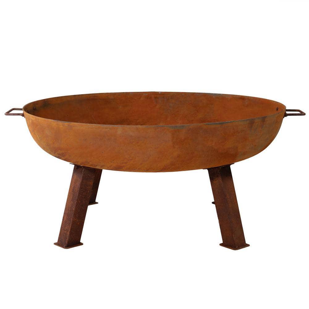 Sunnydaze Decor Rustic 34 in x 15 in Round Large Cast Iron WoodBurning Fire Pit Bowl