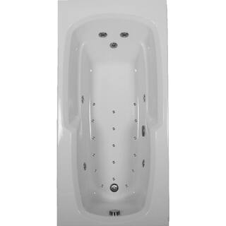 Comfortflo 66 in. Acrylic Rectangular Drop-in Air and Whirlpool Bathtub in White C6632 EL White