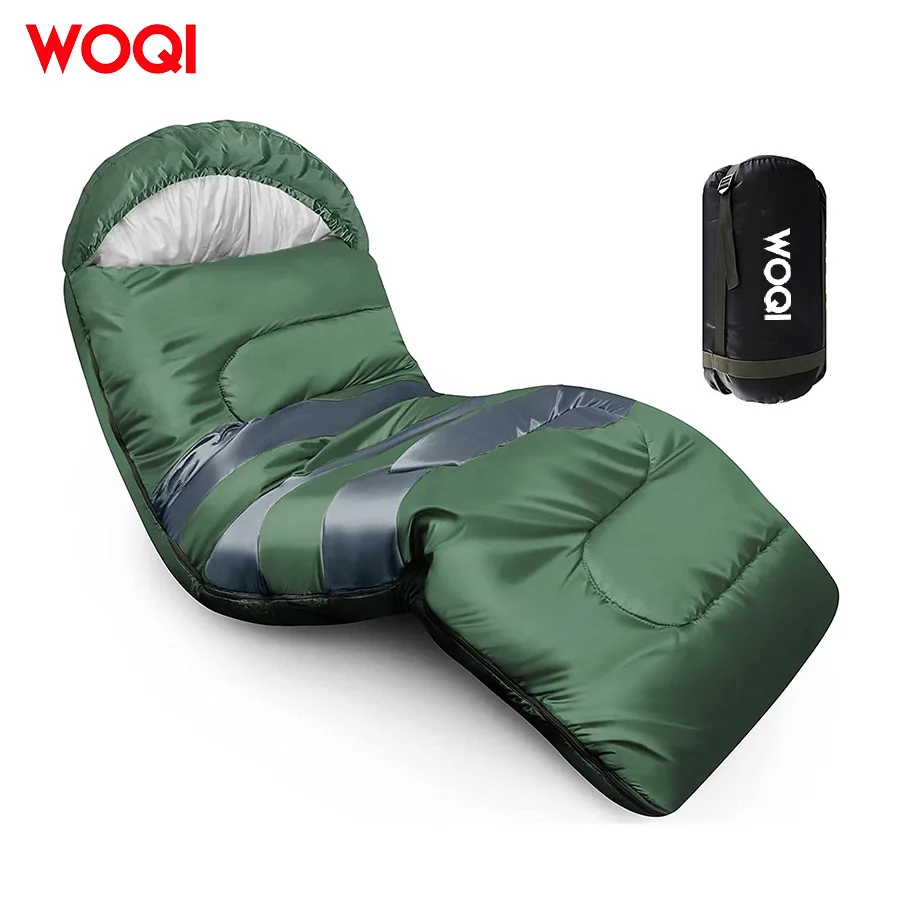 WOQI Good quality 3 season Adults  Polyester Customizable Logo Silk cotton Envelope Ultralight Sleeping bag