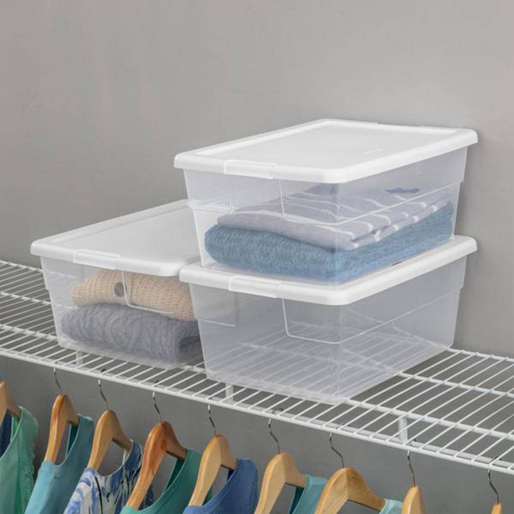 Sterilite 16 Qt. Plastic Storage Box Containers in Clear (12-Pack) 12 X 16448012