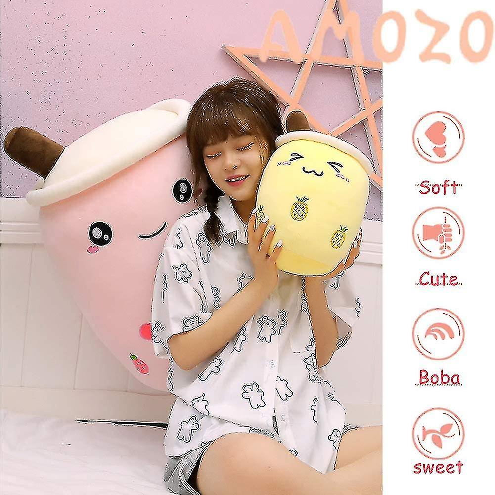 Cute Cartoon Boba Milk Tea Soft Plush Doll， Giant Boba Bubble Plushie Stuffed Tea Cup Pillow Gift Toys(green，24cm)