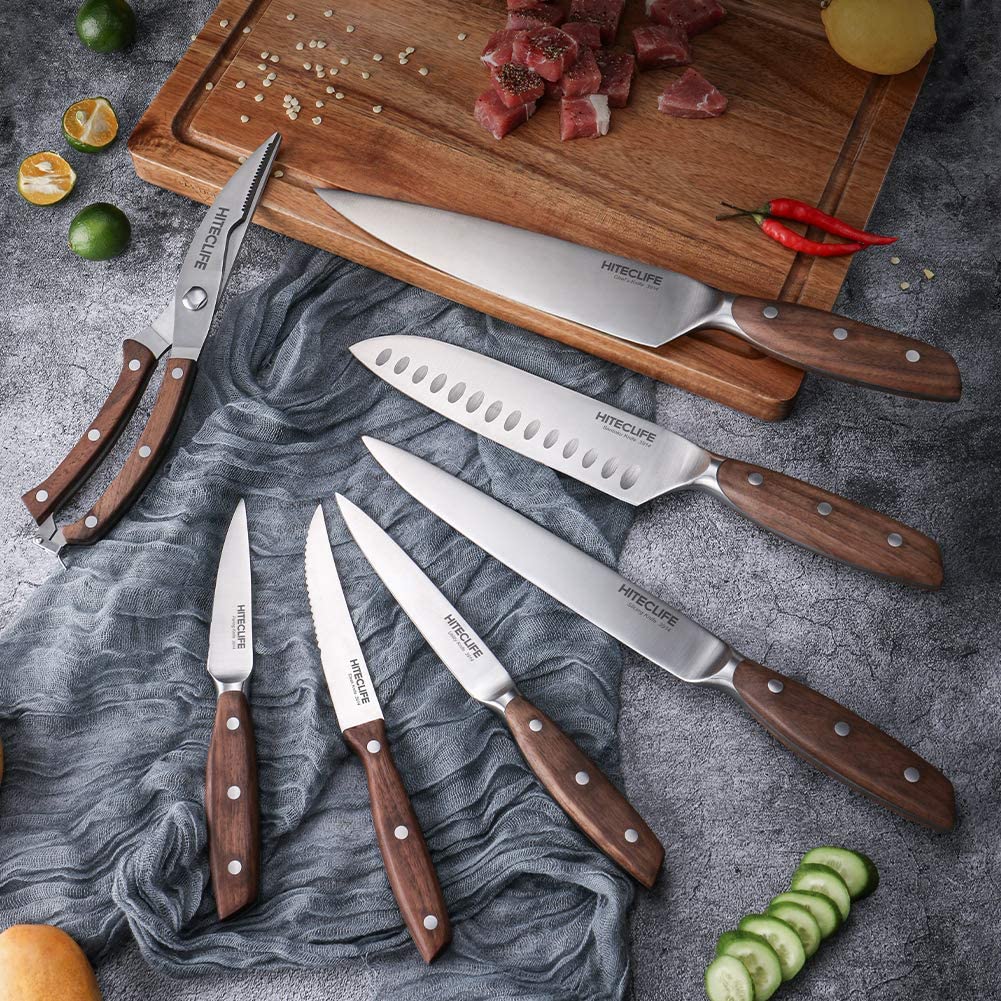 14 Pieces High Carbon Stainless Steel Knife Set with Block