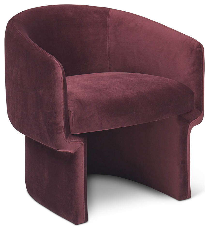 Giverny Accent Chair Plum Purple   Midcentury   Armchairs And Accent Chairs   by Peachtree Fine Furniture  Houzz