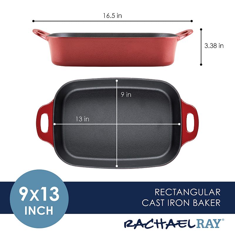 Rachael Ray NITRO 9 x 13 Cast-Iron Roasting Pan