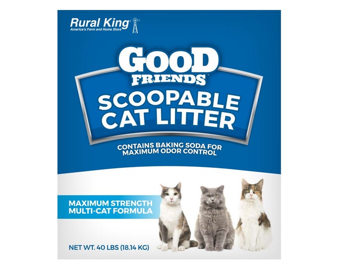 Rural King Maximum Strength Scoopable Cat Litter - 40lb Box