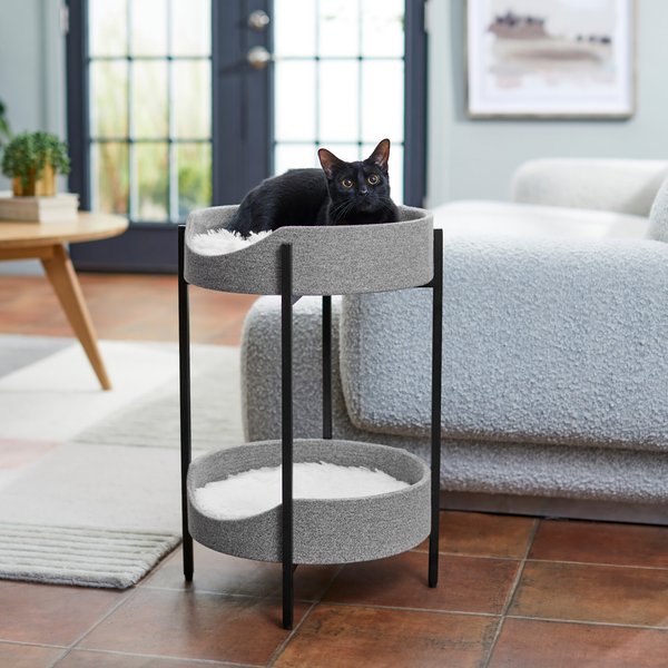 Frisco Modern Elevated Wrought Iron Cat Bed with Eyelash Cushion