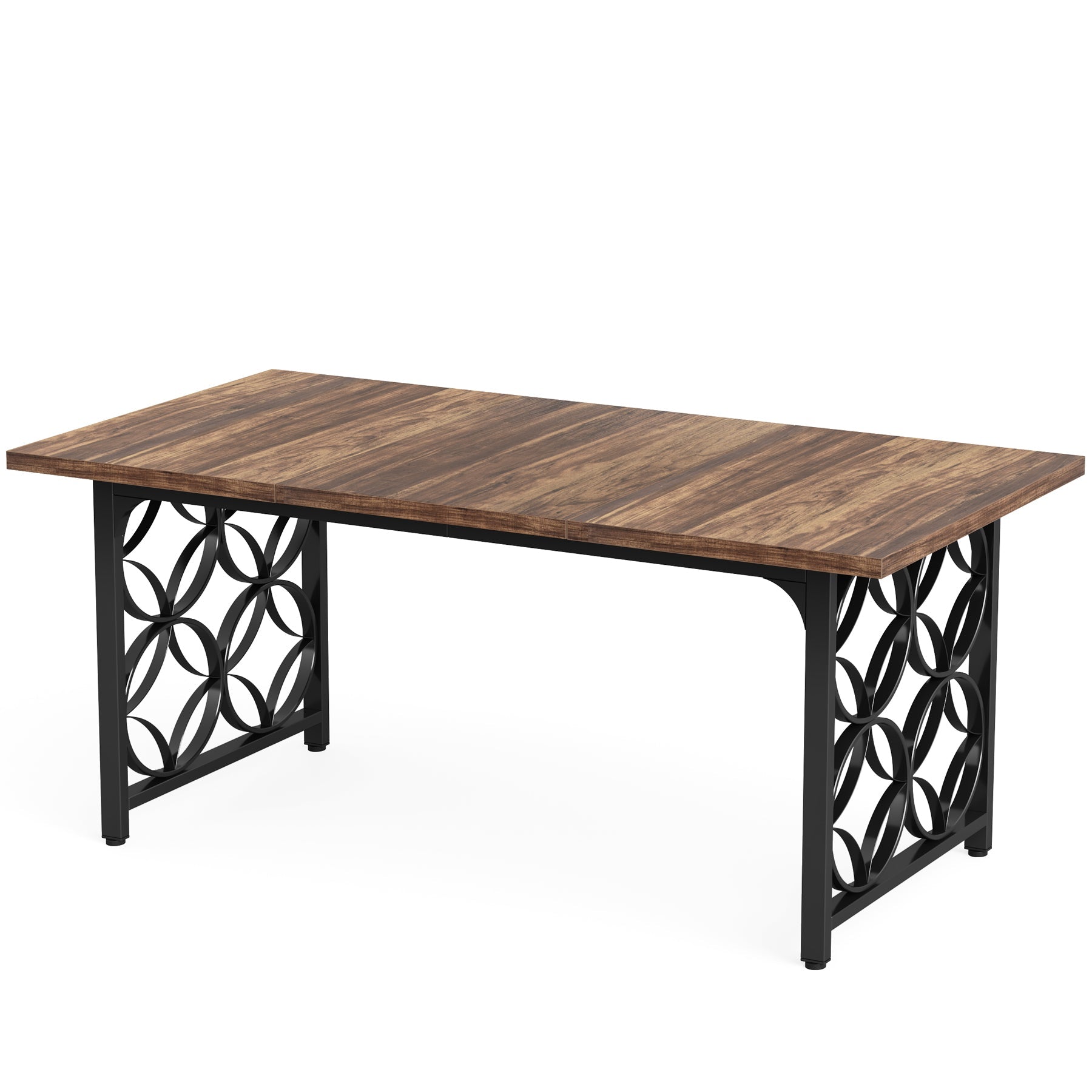 63-inch Dining Table, Modern Faux Marble Kitchen Table for 6 People