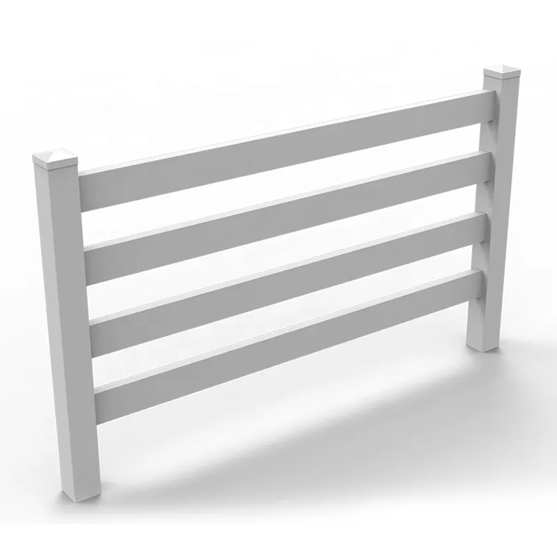 Wholesale Various Sizes Easy To Assemble White Hot Sale Cheap Plastic Ranch Pastoral Farm Pvc Fence Horse 4 Rail Fence