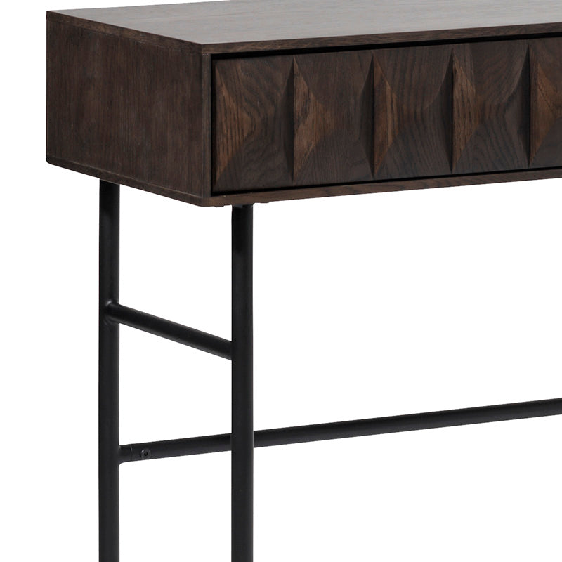 LATINA Console Table 116.5cm -  Dark Brown / Black