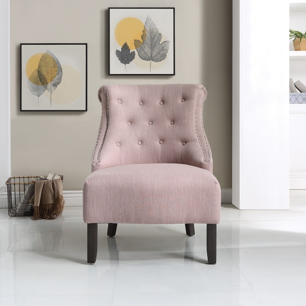 Evelyn Tufted Chair with Grey Wash Legs