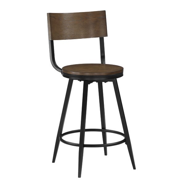 Delmar Wood and Metal Swivel Stool by Greyson Living