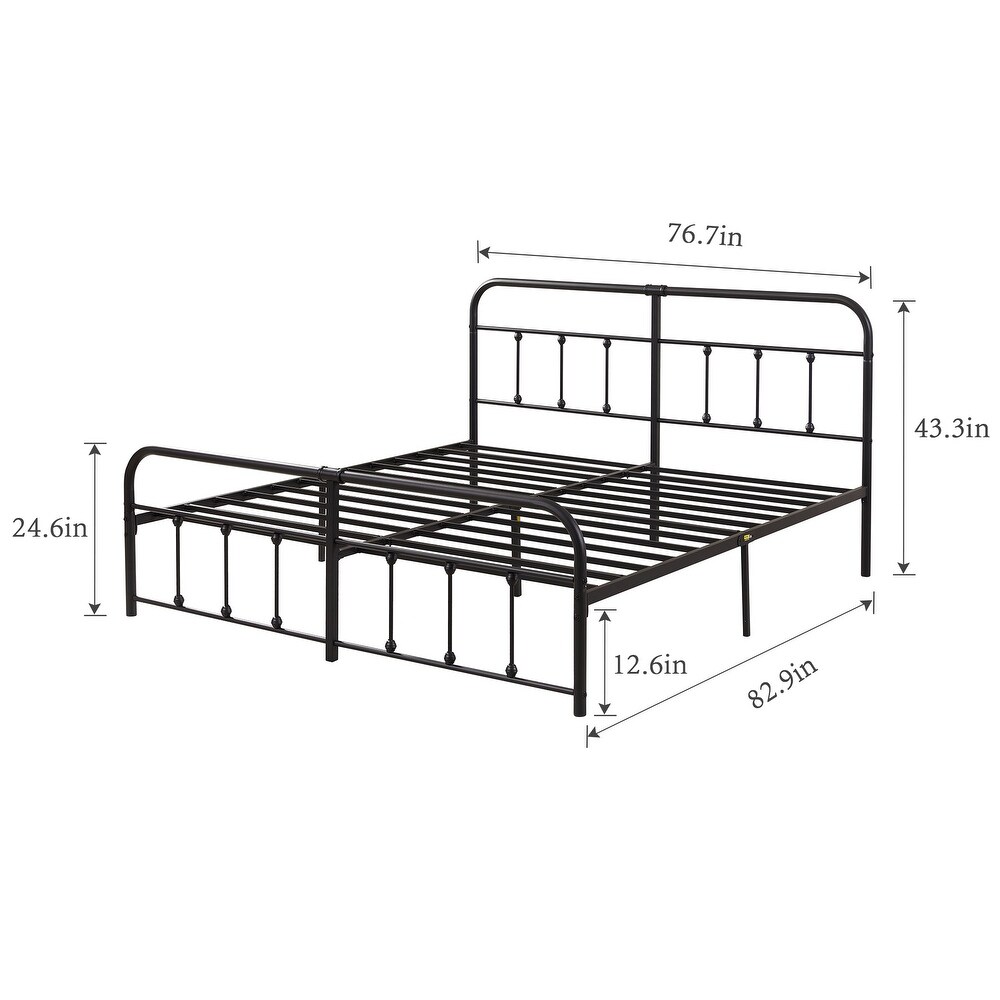 Javlergo Modern Platform Bed Frame Twin/Full/Queen/King Size Metal Bed with Headboard and Footboard