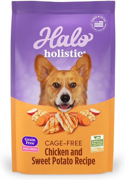 Halo Holistic Complete Digestive Health Grain-Free Chicken and Sweet Potato Dog Food Recipe Small Breed Dry Dog Food