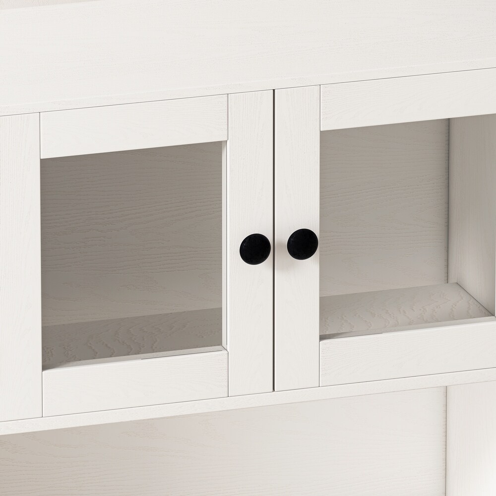 Particleboard Four Door Storage Cabinet with LED Light