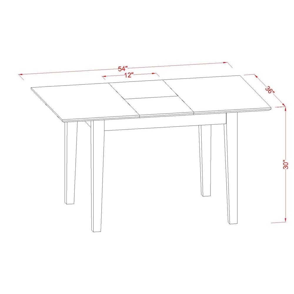 East West Furniture 6 Piece Modern Table Set  a Wooden Table and 4 Dining Chairs with a Bench  Mahogany(Seat Options)