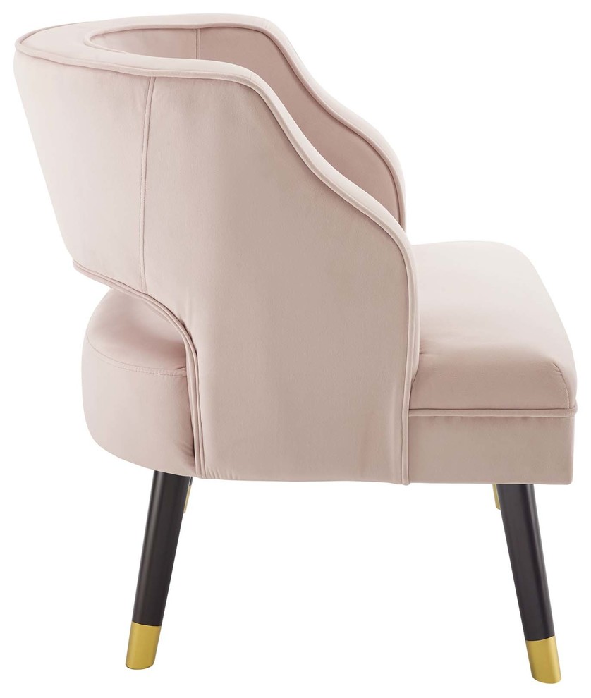 Traipse Button Tufted Open Back Performance Velvet Armchair   Midcentury   Armchairs And Accent Chairs   by Modway  Houzz