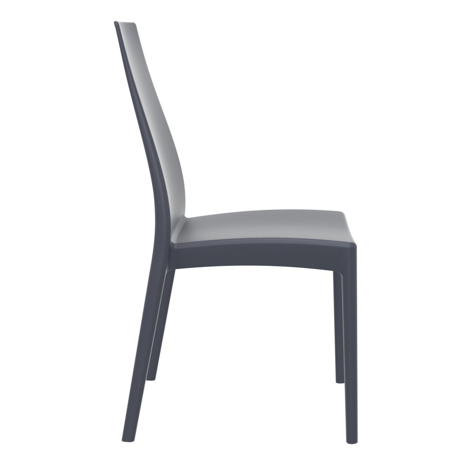 37 Gray Outdoor Patio Solid High Back Dining Chair