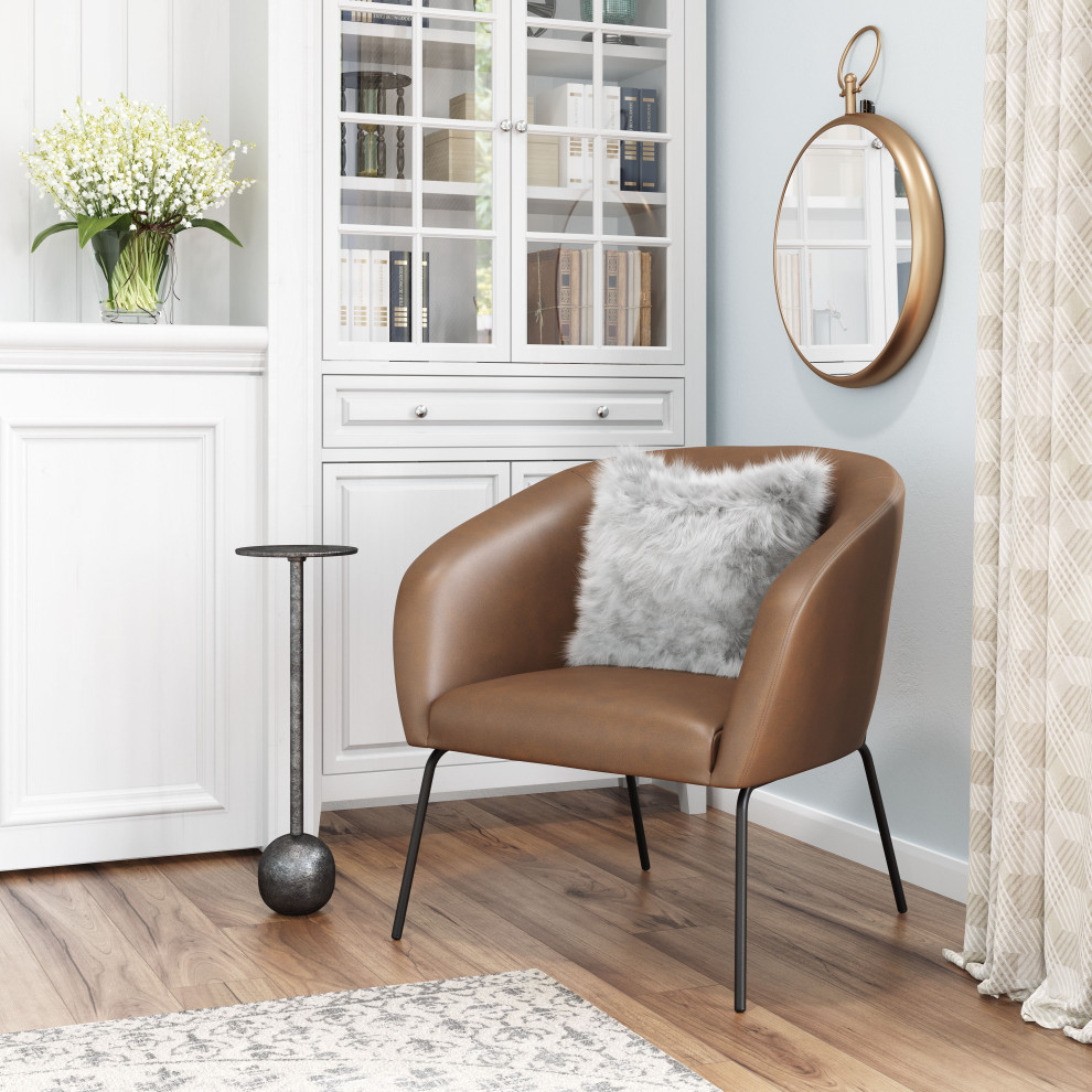 Quinten Accent Chair Vintage Brown   Midcentury   Armchairs And Accent Chairs   by Furniture East Inc.  Houzz