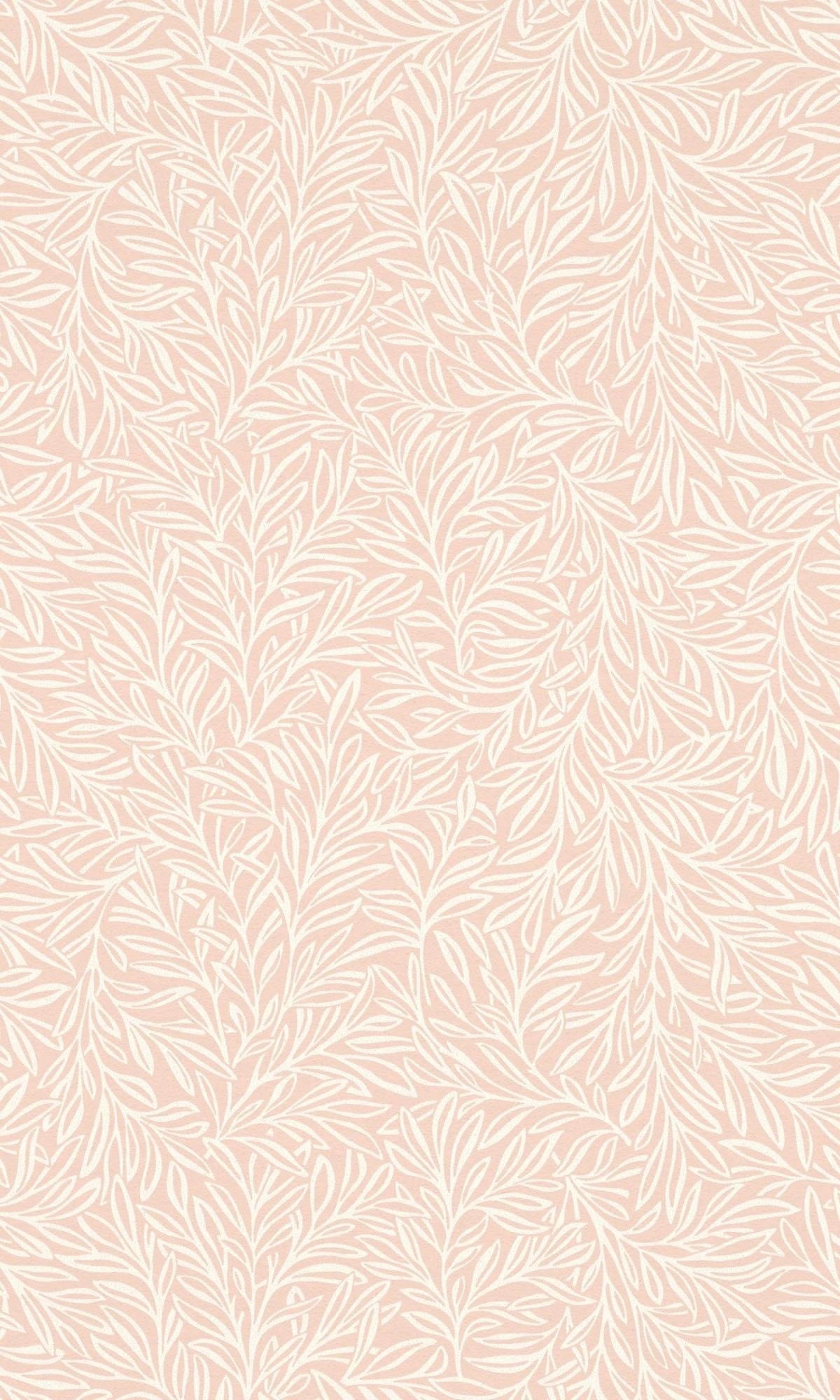 Minimalist Pink Tropical Leaves Metallic Wallpaper