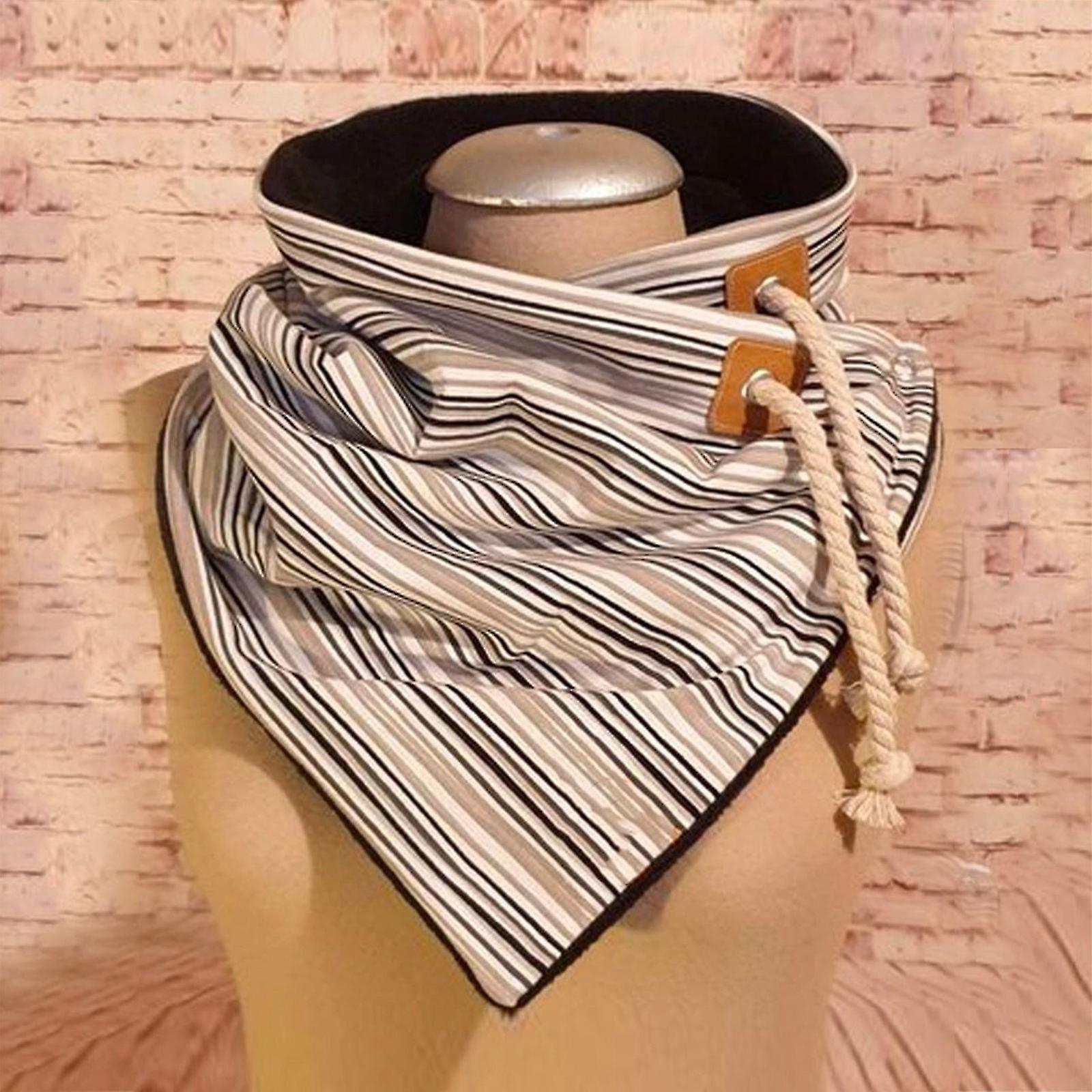 Women Winter Print Soft Wrap Casual Warm Drawstring Scarves