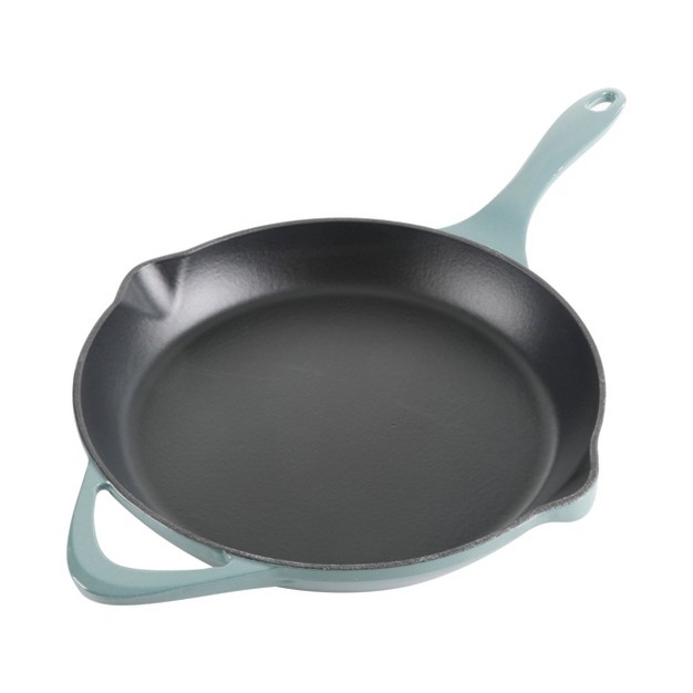 Cravings By Chrissy Teigen 11 Inch Round Enameled Cast Iron Skillet In Ombre Green