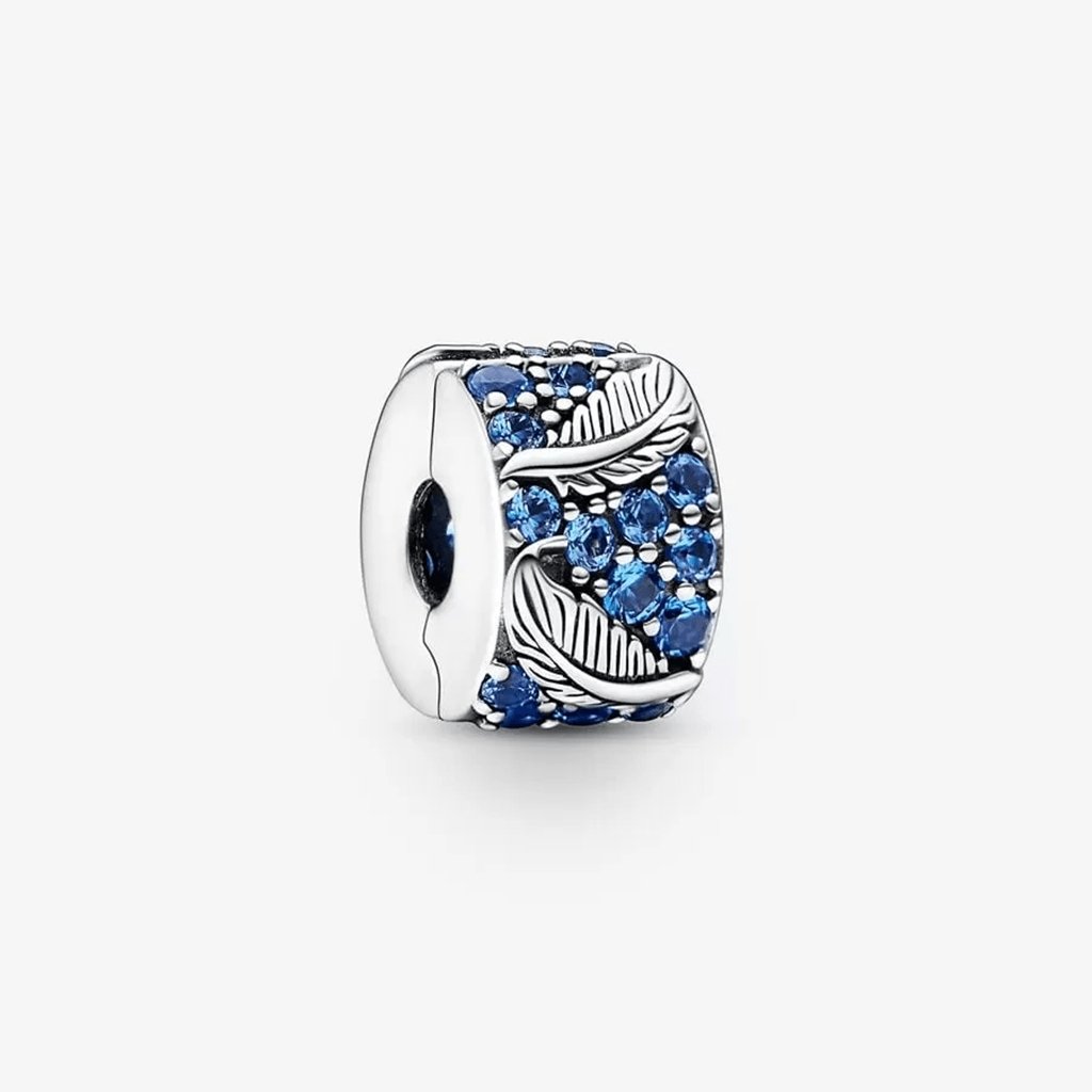 PANDORA  Curved Feather & Pavé Clip Charm