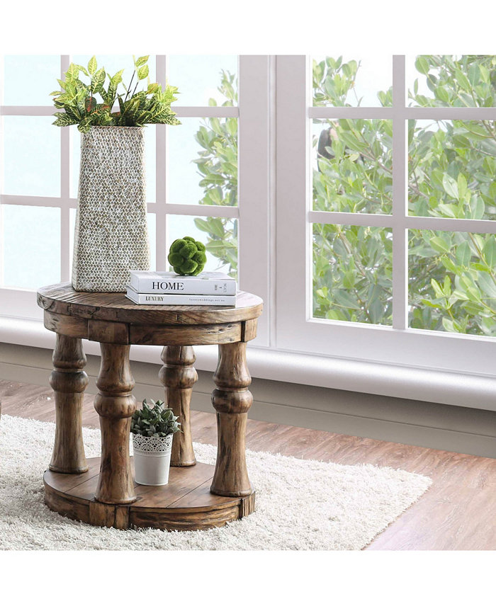 Furniture of America Sault Creek Round End Table