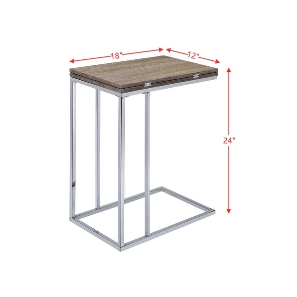 Side Table， Coffee Table Sofa Table with Folding Extension Table Top