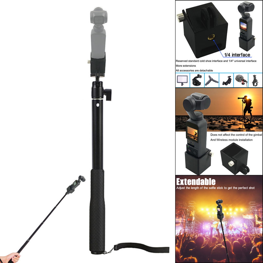 Tangnade Handheld Extension Rod Selfie Stick With 1/4 Screw Adapter For DJI Osmo Pocket