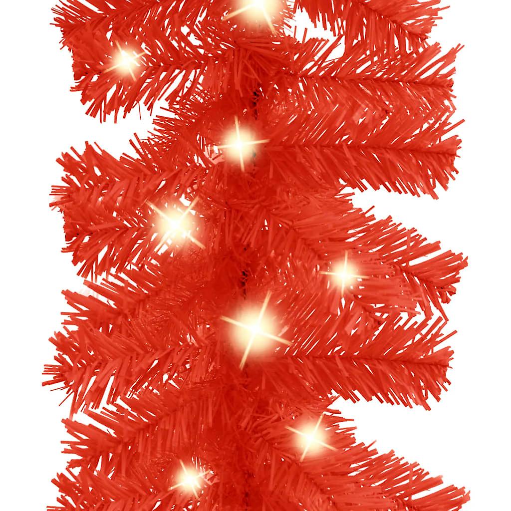 Vidaxl Christmas Garland With Led Lights 66 Ft Red