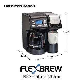 Hamilton Beach FlexBrew Trio 12-Cup Black Drip Coffee Maker with Single Cup Brewer 49902