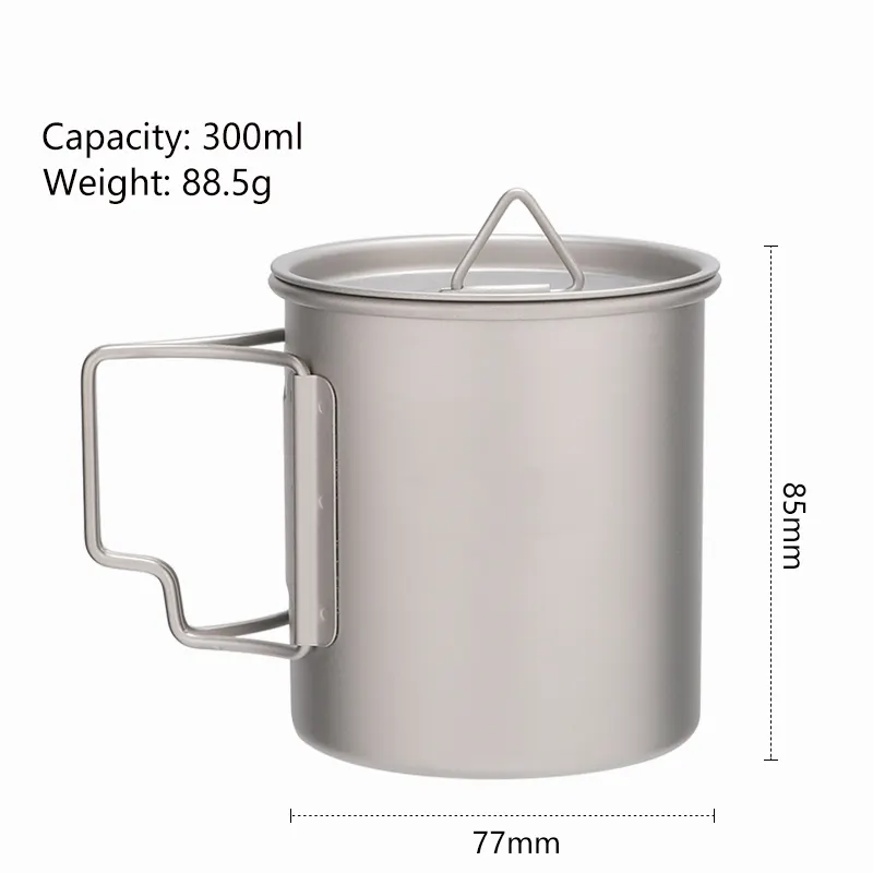 Promotion Titanium cup Hiking cup with folding with different capacity Pure Titanium mug