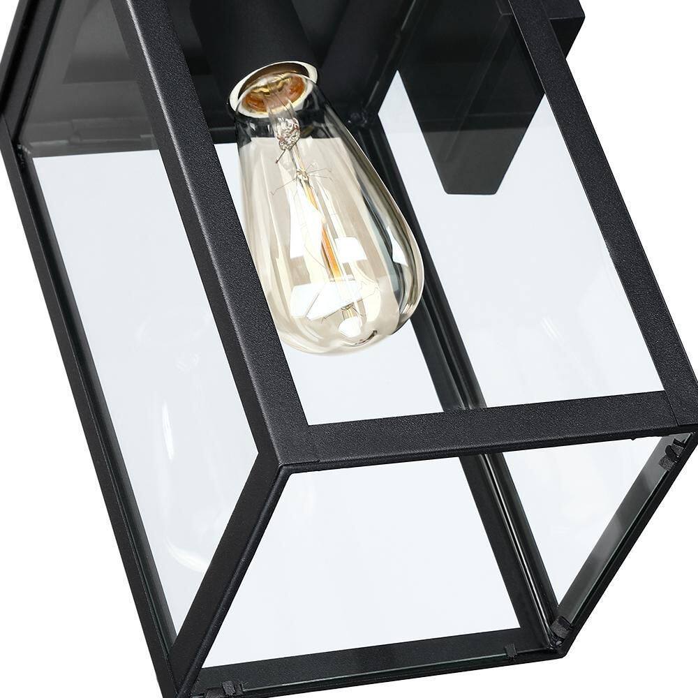 TRUE FINE Citadel 1-Light 18 in. Black Outdoor Wall Lantern Sconce Light TD130005OT