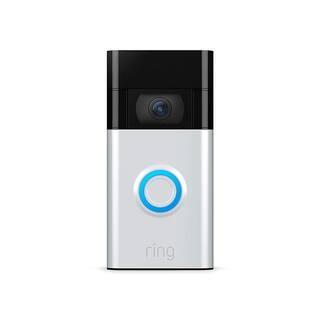 Ring Video Doorbell - Smart Wireless WiFi Doorbell Camera with Built-in Battery 2-Way Talk Night Vision Satin Nickel 8VRASZ-SEN0