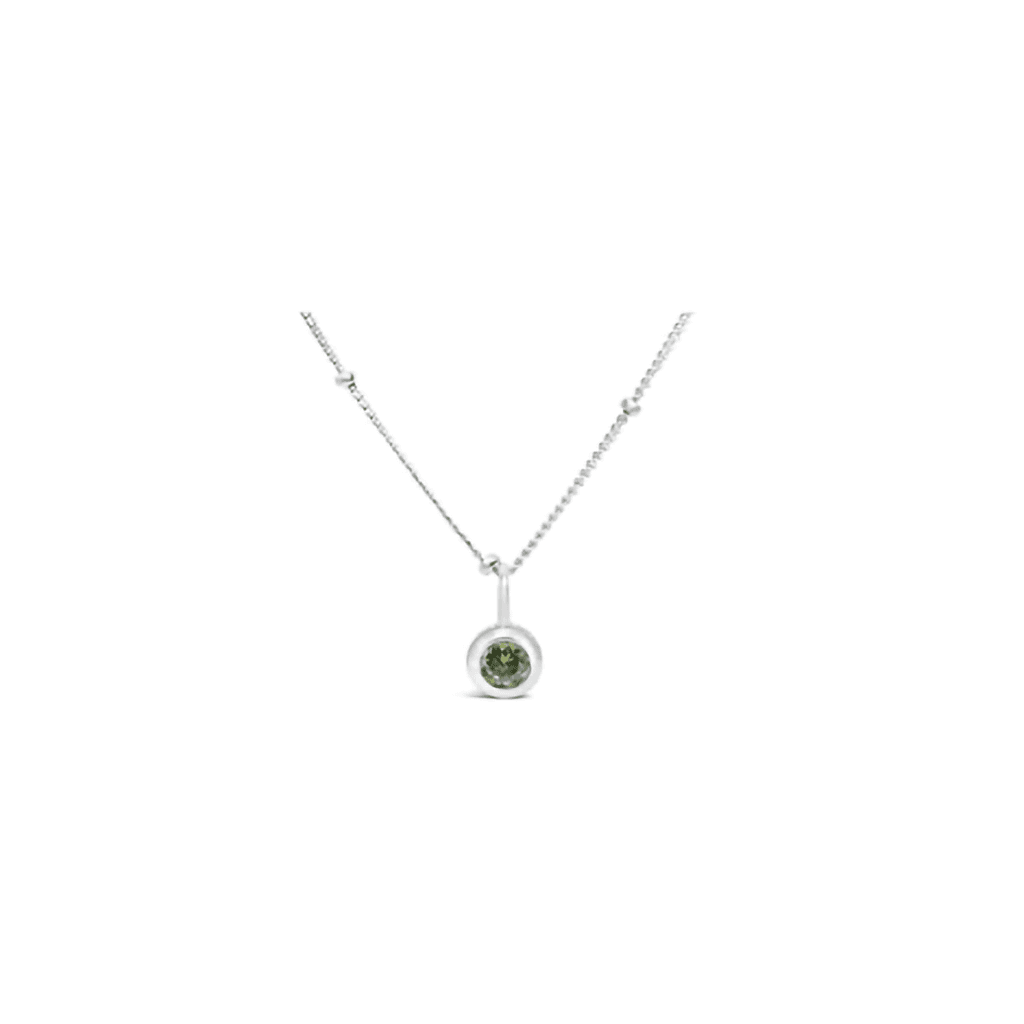 Stia  Peridot CZ Birthstone Necklace (August)