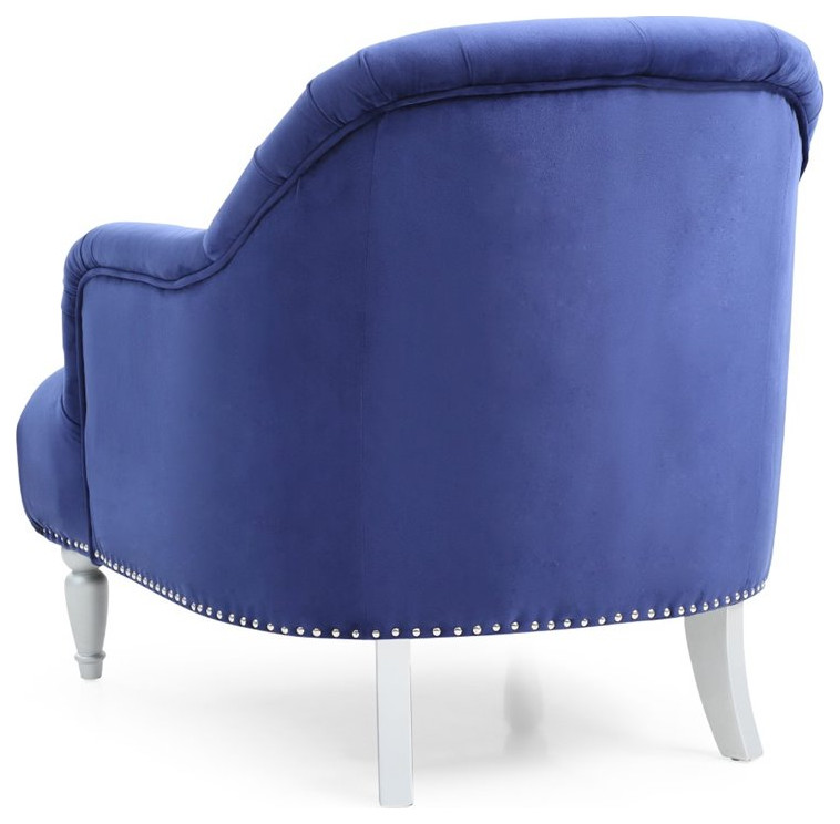 Glory Furniture Jewel Velvet Chair in Blue   Traditional   Armchairs And Accent Chairs   by Homesquare  Houzz