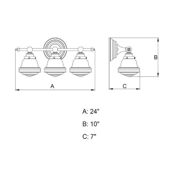 Vaxcel Huntley 3 Light Vanity Satin Nickel