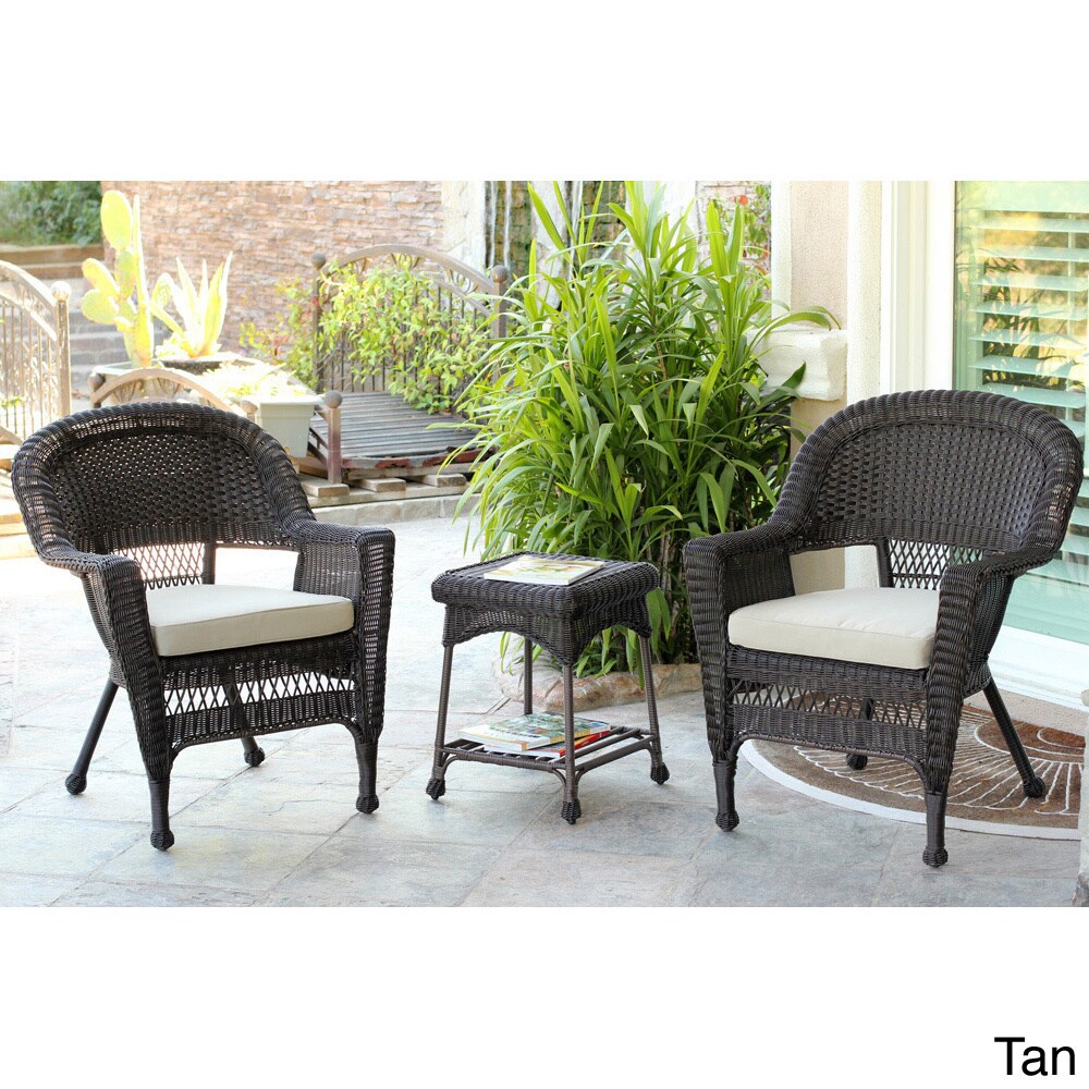 3-piece Espresso Wicker Bistro Set - Overstock - 8366453