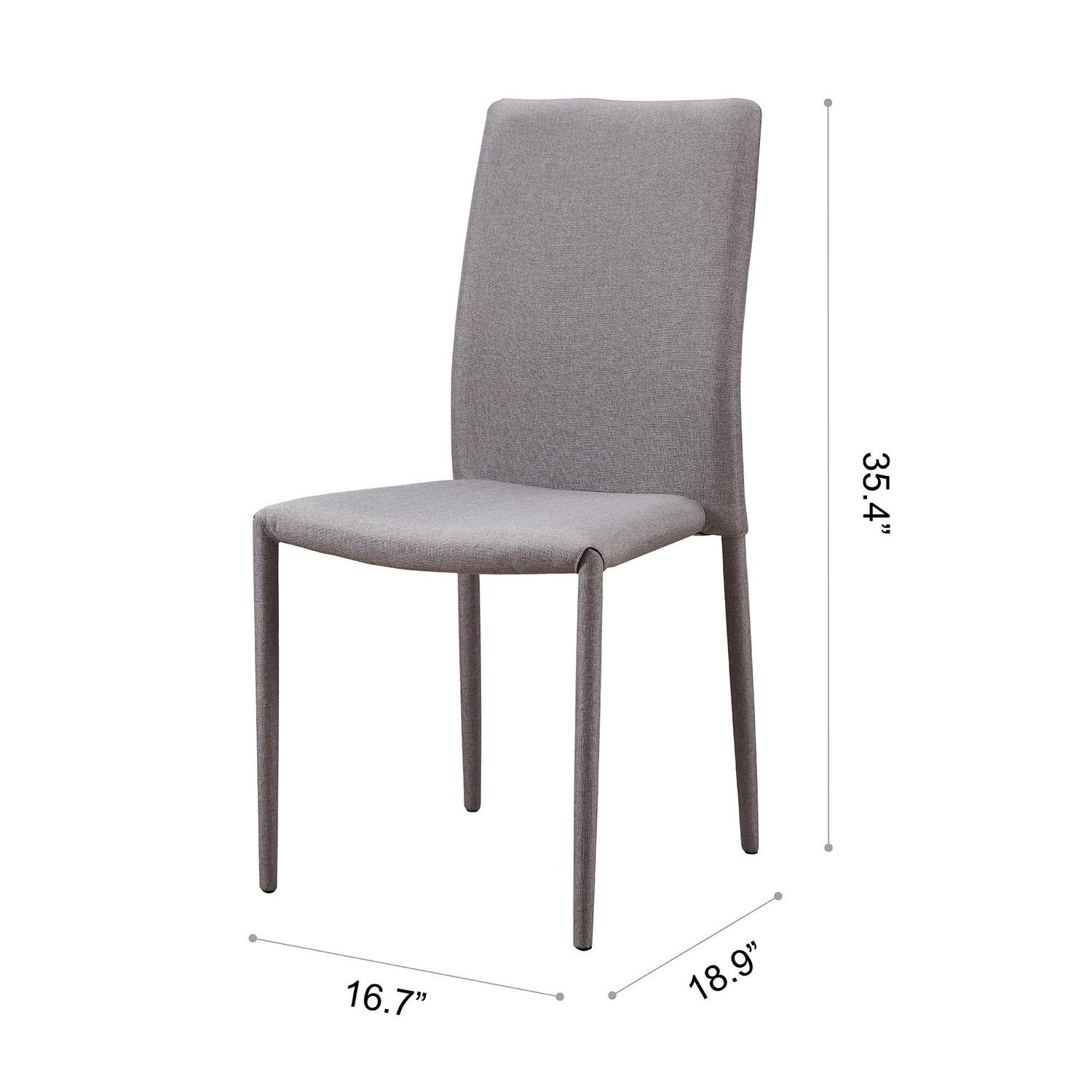 Teamson Home Fabric Dining Chair with Metal Legs， Light Gray (Set of 2)