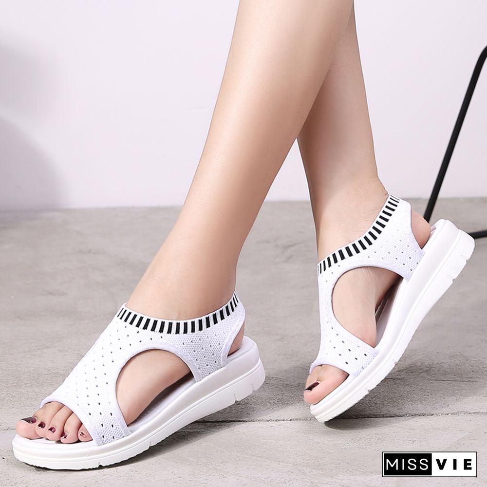 Women Sandals Breathable Comfort Shopping Ladies Walking Shoes Wedge Heels Summer Platform Sandal Shoes Mujer Plus Size 45