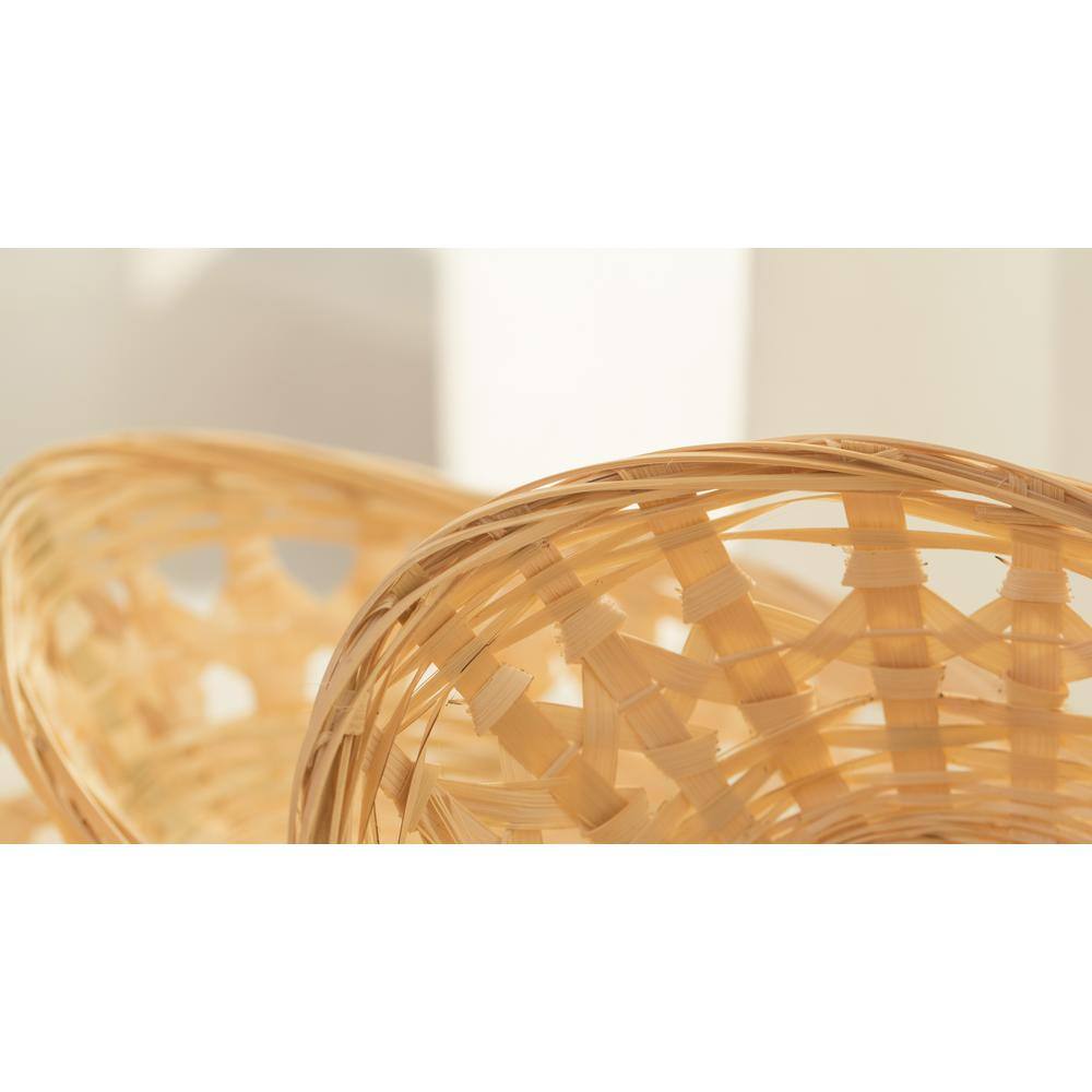 Vintiquewise Natural Bamboo Oval Storage Bread Basket Storage Display Trays (Set of 5) QI003504.L.5