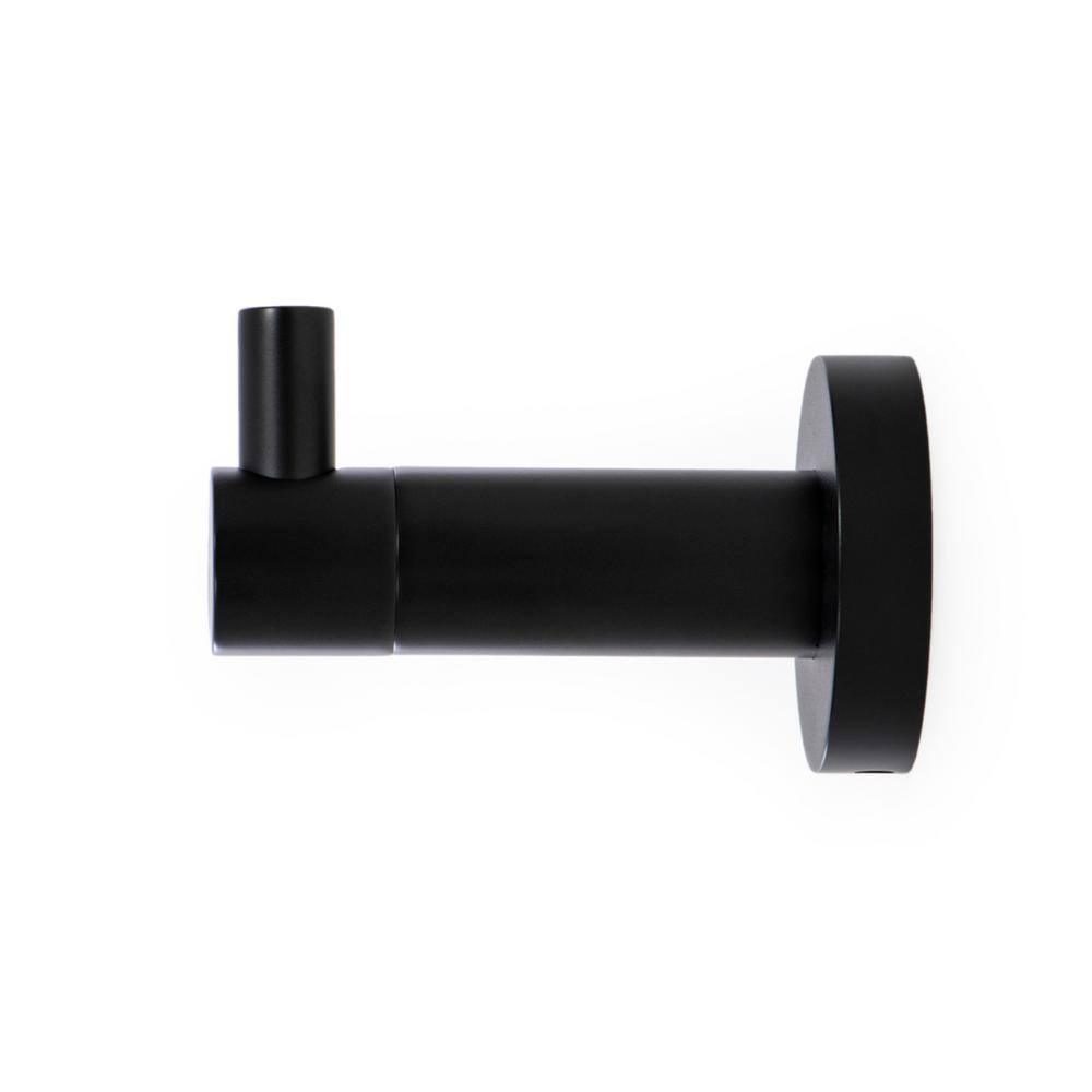 Italia Florence Wall Mounted Robe Hook in Matte Black FL9304