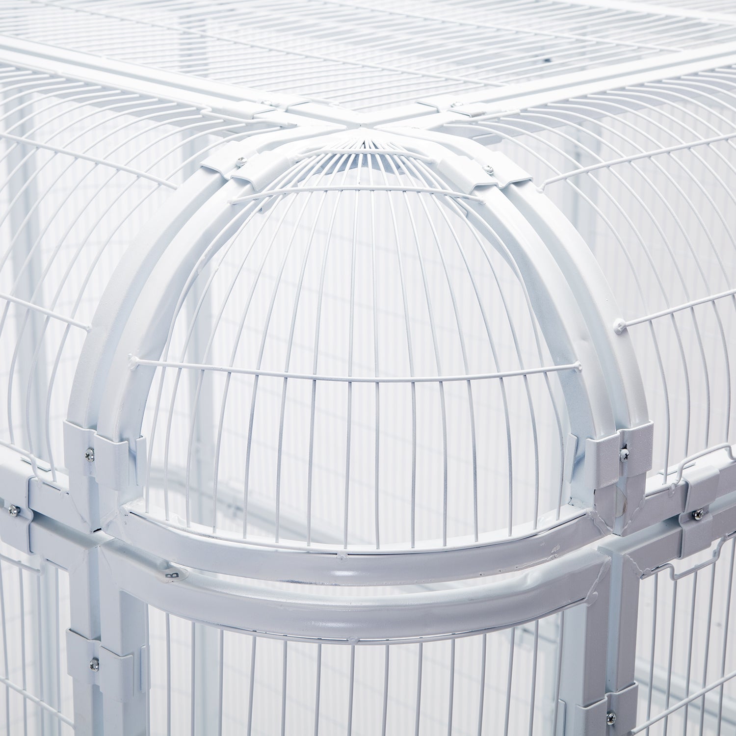 Paney Large Iron Birdcage Heavy Duty Parrot Cockatiel Macaw Finch Walk in Aviary Flight Pet Supply ，White