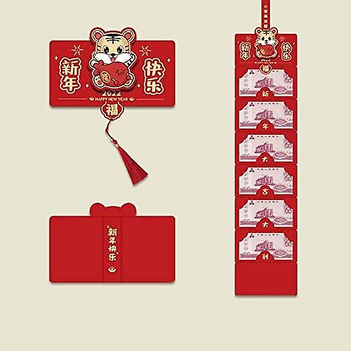 Foldable Chinese Red Envelopes 2022 Chinese Year Of The Tiger Lucky Money Packets 6 Card Slot Red Packet，  - 6 Cards Moe Of Tiger