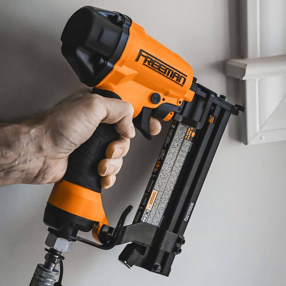 Freeman 2nd Generation Pneumatic 3-in-1 16 and 18 Gauge 2 in. Finish Nailer  Stapler with Belt Hook and 14 in. Air Connector G2XL31