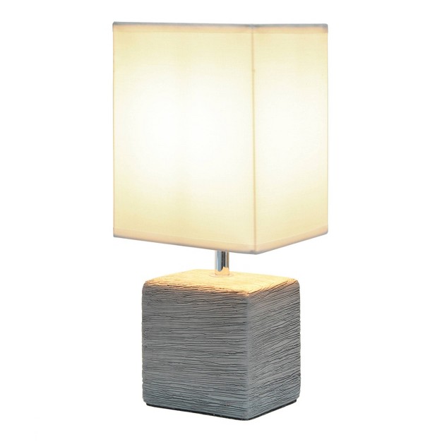 Petite Faux Stone Table Lamp With Fabric Shade Simple Designs