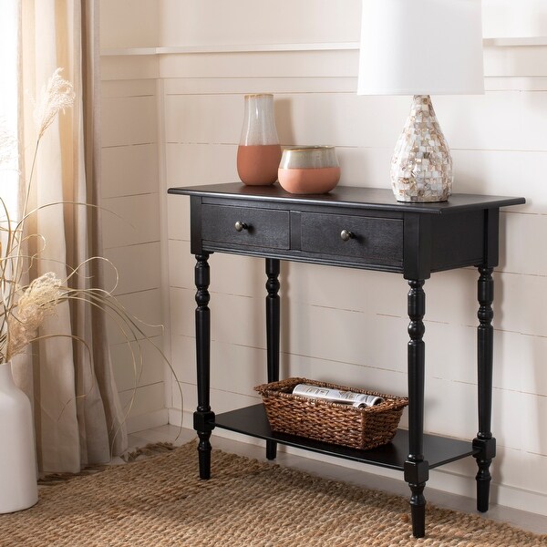 SAFAVIEH Cape Cod Black 2-drawer Console Table - 37.8